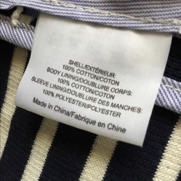 Tory Burch Kamila Blue Striped Double Knit Jacket - Picture 4 of 6